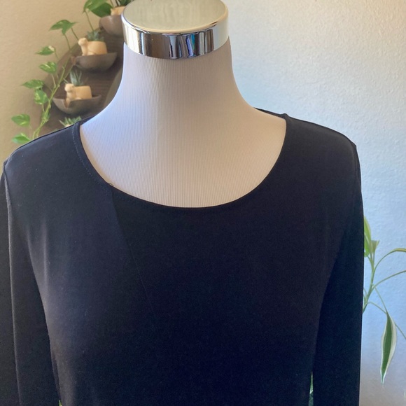 New Chico’s Black Polyester Long Sleeve Dress size 0 - Picture 3 of 13